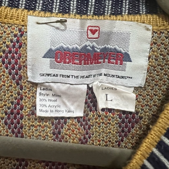 Vintage late 80s early 90s Obermeyer “Mimi” Multicolor Cardigan - Picture 5 of 5